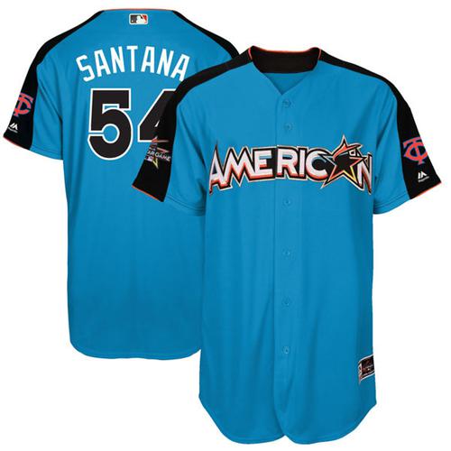 Twins #54 Ervin Santana Blue All-Star American League Stitched Youth MLB Jersey